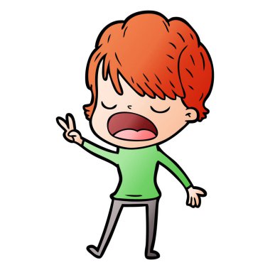 vektör çizim karikatür kadın söz