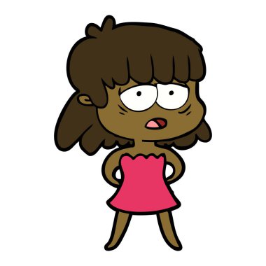 vektör çizim karikatür yorgun kadın