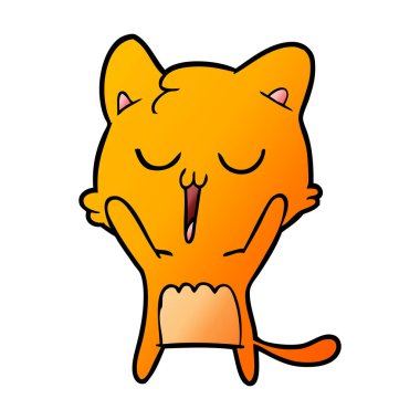 vektör çizim karikatür kedi şarkı