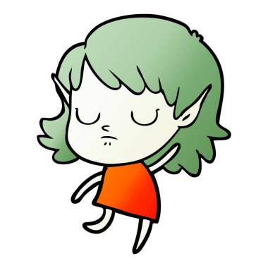 vektör çizim karikatür elf kızı