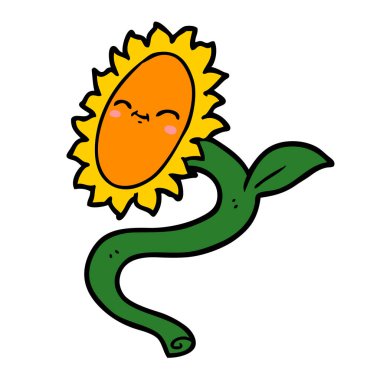 vektör çizim karikatür ayçiçeği