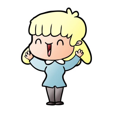 Çizgi filmdeki kadının vektör çizimi