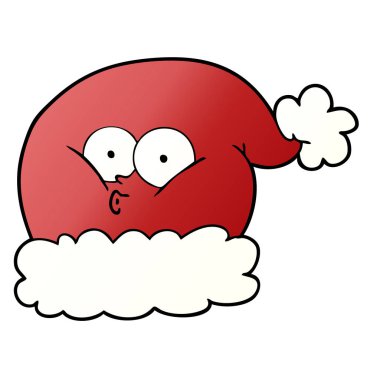 Karikatür Noel Noel Baba şapkası