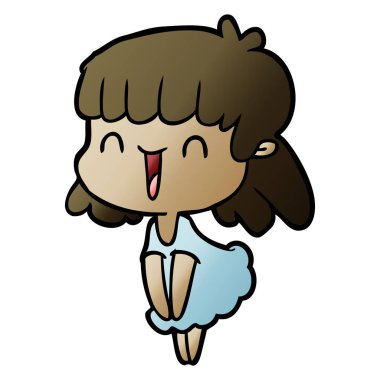 Çizgi filmdeki kadının vektör çizimi