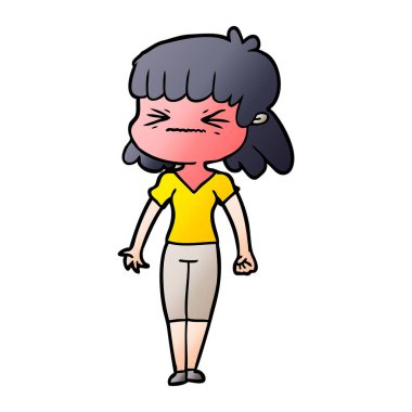 vektör çizim karikatür kızgın kız