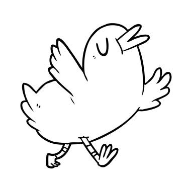 mutlu bir kuş çizgi çizme