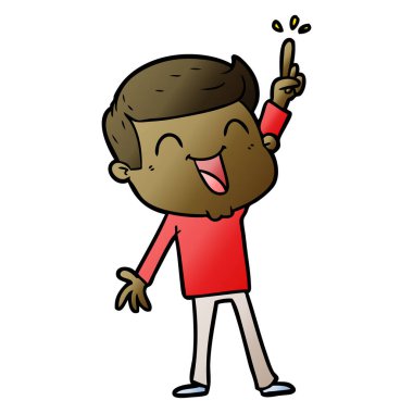 vektör çizim karikatür man gülüyor