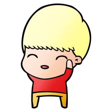 mutlu çizgi film çocuk vektör çizim