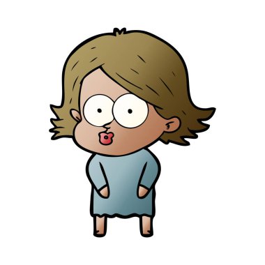 surat asmayı çizgi film kız vektör çizim