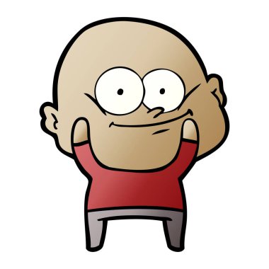 vektör çizim karikatür kel adam