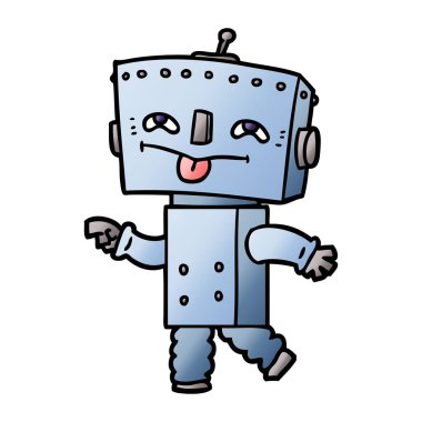 Çizgi film robotunun vektör çizimi