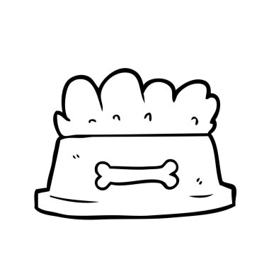 çizim için bir kase köpek maması