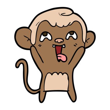 deli karikatür maymun vektör çizim