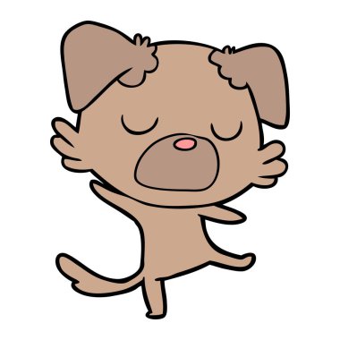 vektör çizim mutlu karikatür köpek