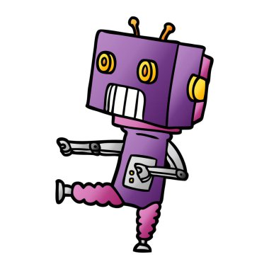 Çizgi film robotunun vektör çizimi