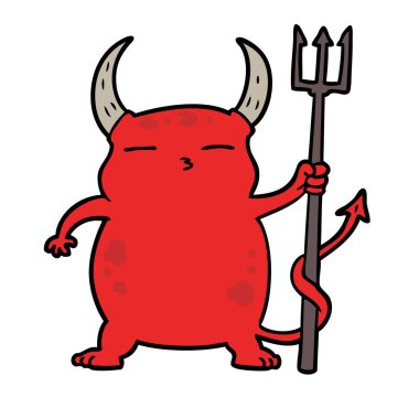 vektör çizimi çizgi film küçük şeytan