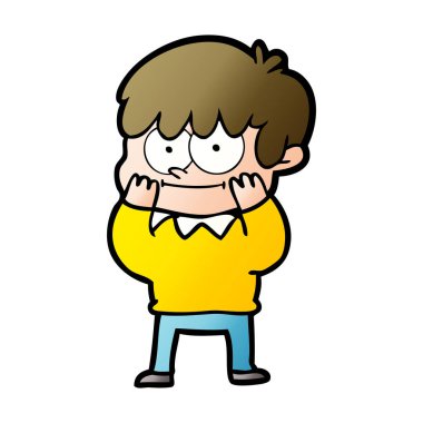 mutlu çizgi film adam vektör çizim