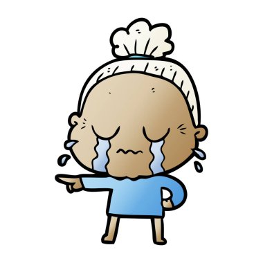 çizgi film ağlayan yaşlı kadın