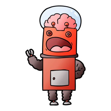 Çizgi film robotunun vektör çizimi