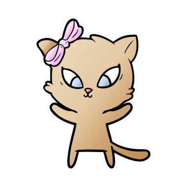 Çizgi film kedisinin vektör çizimi