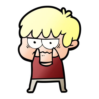 rahatsız çizgi film çocuk vektör çizim