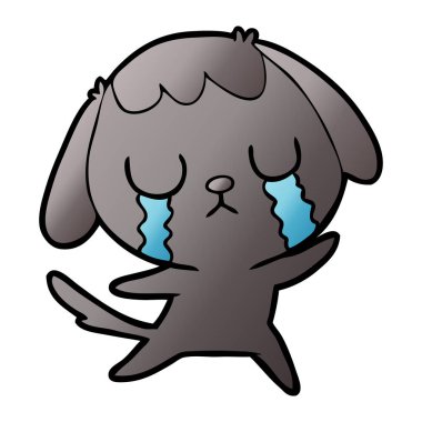 sevimli çizgi köpek ağlıyor