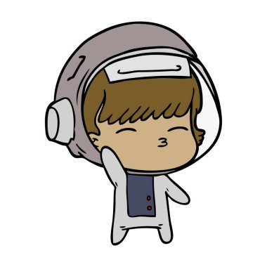 vektör çizim karikatür meraklı astronot