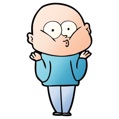 vektör çizim karikatür kel adam