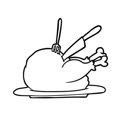 çizim için oyulmuş pişmiş bir Türkiye'nin