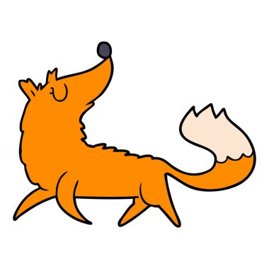 Çizgi film tilkisinin vektör çizimi