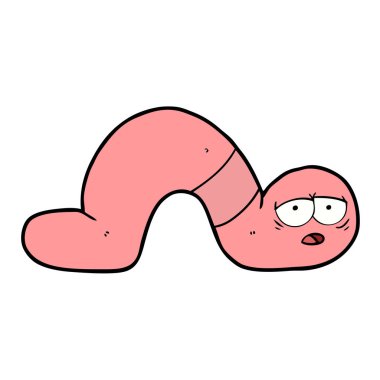 vektör çizim karikatür yorgun solucan