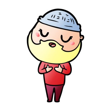 Sakallı çizgi film adamı.