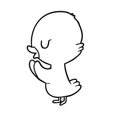 bir ördek yavrusu sevimli çizgi çizme