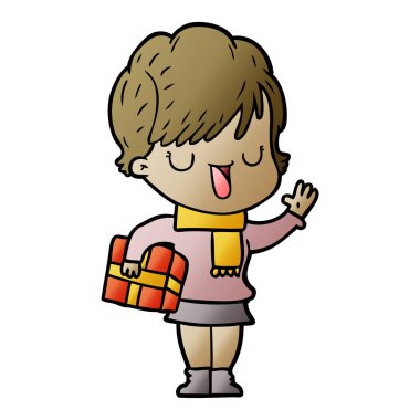 vektör çizim karikatür kadın söz