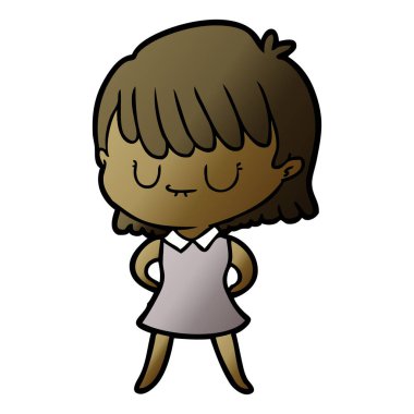 Çizgi filmdeki kadının vektör çizimi