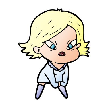 vektör çizim karikatür kadın vurguladı