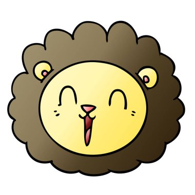 vektör çizim karikatür aslan yüz