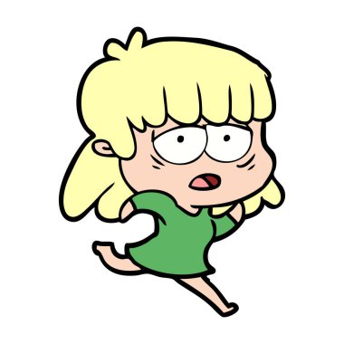 vektör çizim karikatür yorgun kadın