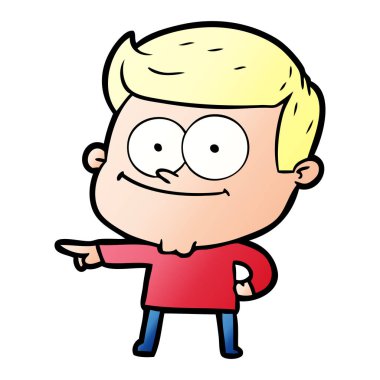 vektör çizim karikatür mutlu adam