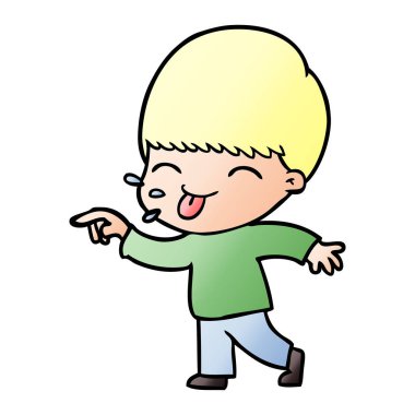 mutlu çizgi film çocuk vektör çizim