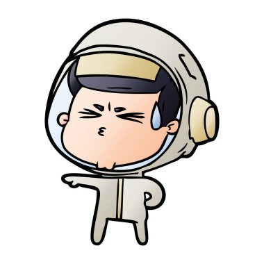 vektör çizim karikatür astronot vurguladı
