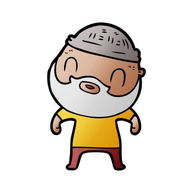 vektör çizim karikatür sakallı adam