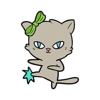 Çizgi film kedisinin vektör çizimi