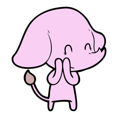 vektör çizim sevimli çizgi fil