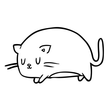 bir kedinin şirin şişko çizgi çizme