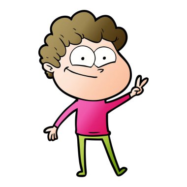 vektör çizim karikatür mutlu adam