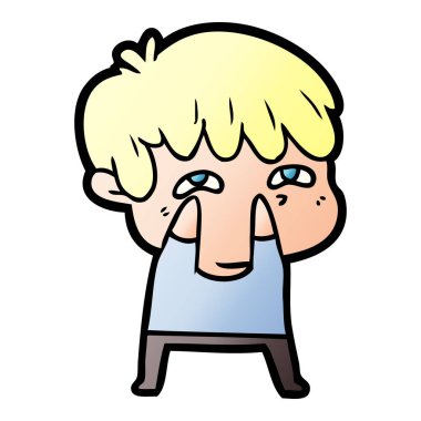 vektör çizim karikatür meraklı adam