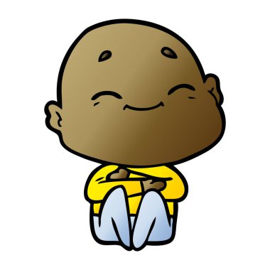 vektör çizim karikatür kel adam