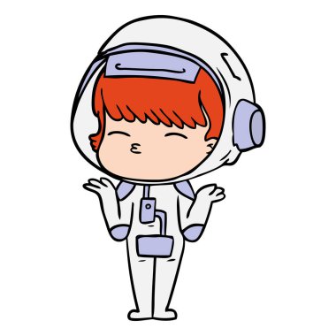 vektör çizim karikatür meraklı astronot