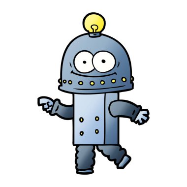 ampul ile mutlu karton robot